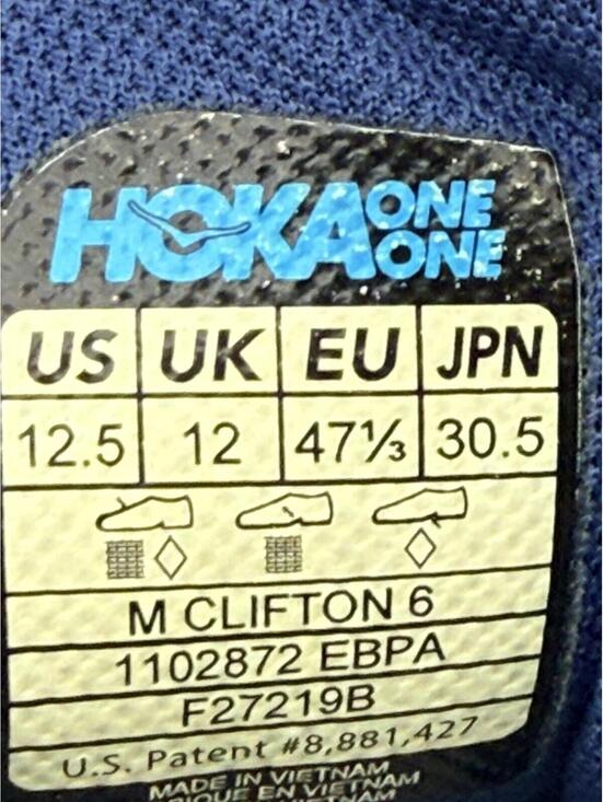 Hoka Clifton 6 Men\'s Running Shoes Blue Size 12.5 main image 9